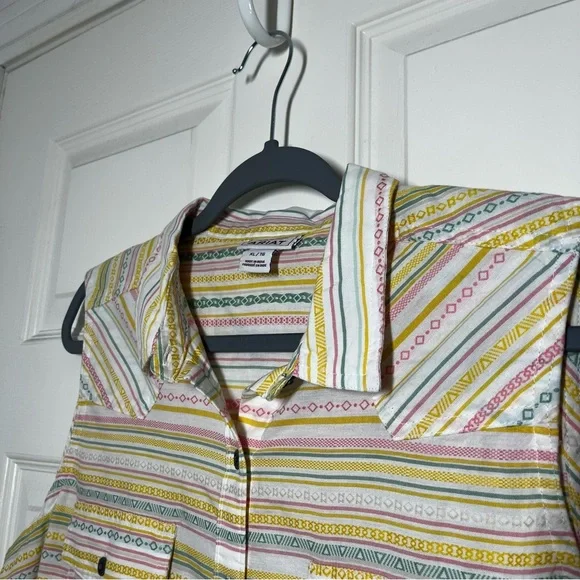 ARIAT Multicolor Striped Sleeveless Button-Down Shirt Size XL - Picture 2 of 12
